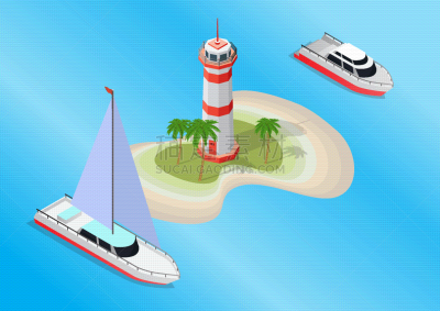 灯塔楼,海洋,岛,客船,船,旅途,海港,著名景点,岩石