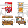 建筑外部,图标,市场,热,商务,图像,矢量,彩色图片,收集,运输