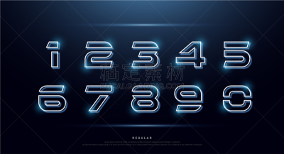 字母,技术,抽象,字体,数字,霓虹灯,数字9,商务,周年纪念,运动