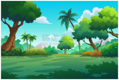 天空,绘画插图,矢量,彩色图片,山,色彩鲜艳,创世纪,光亮,曙暮光,云