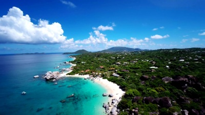 春湾海滩航空视频，维尔京戈达，BVI