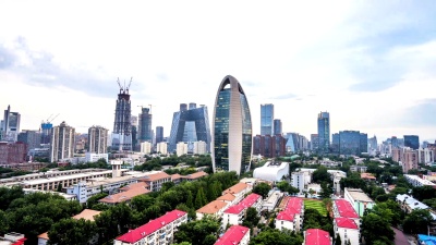 北京的现代天际线和建筑，延时摄影-股票视频