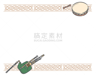 边框,凯尔特风格,乐器,国境线,华丽的,传统,原音乐,复古风格,古董,古典式