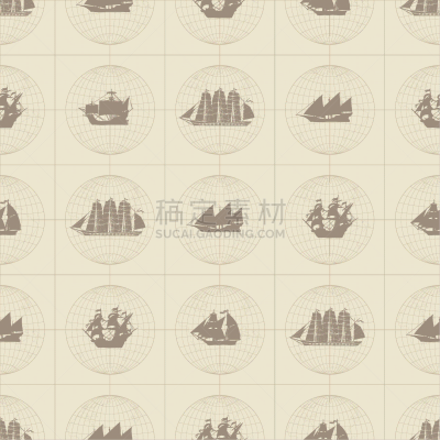 船,四方连续纹样,化妆舞会服,帆,半球体,纺织品,游艇,壁纸,复古风格,古董