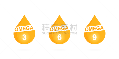 绘画插图,数字3,皮肤护理,矢量,健康食物,水滴,黄金,数字9,鱼油,数字6