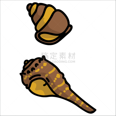 可爱的,褐色,卡通,甲壳动物,螺线,海星,船,动物,鹦鹉螺,绘制