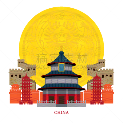 著名景点,背景聚焦,长城,天坛,国内著名景点,传统,旅途,装饰,探险