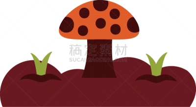 cute fungus plant flat style