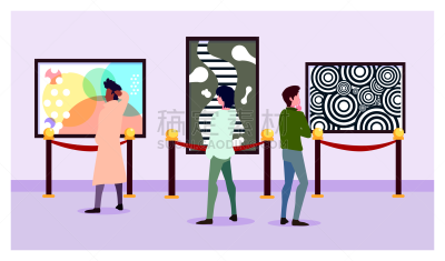 现代,男人,画廊,绘画艺术品,抽象,事件,艺术品,背景,绘画插图,旅行者