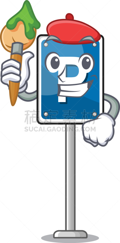 艺术家,路边,卡通,可爱的,专门技术,汽车,交通,云,公园