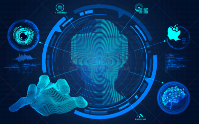 男人,网络空间,耳机,电子人,人,概念,技能,技术,刺激,设计