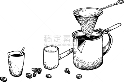 咖啡,设备用品,茶,饮料,传统,谷物,厨房器具,食品,绘制