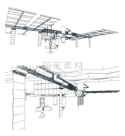 空间站,绘画插图,椭圆形,船,太空船,背景分离,全球通讯,技术,工程,电池