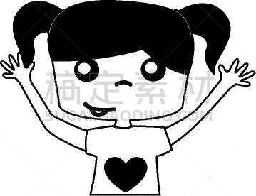 可爱的,性格,女孩,肖像,图像,女人,自然美,小的,画画,爱