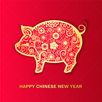 春节,猪,2019,符号,传统,折纸工艺,传统节日,动物,装饰物,问候