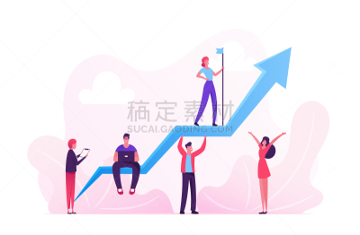商务,绘画插图,领导能力,商务人士,团队,概念,巨大的,矢量,生长,工作