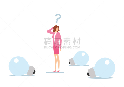 商务,线条,专业人员,泰国,绿鳍马面鲀,女人,绘画插图,卡通,问号,办公室