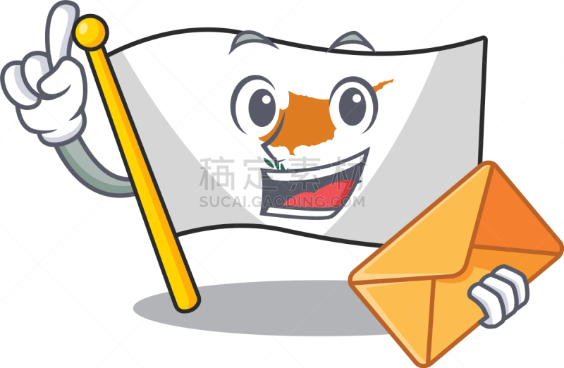 吉祥物,塞浦路斯,卡通,笑脸,时尚,可爱的,国内著名景点,信函,行动
