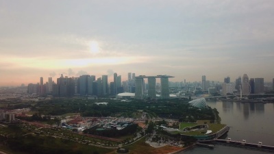 空中新加坡湾区天际线