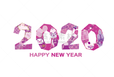 2020,贺卡,新年前夕,欧洲赤松,镜饼,梅子,槌棒,米表,富士山,松树