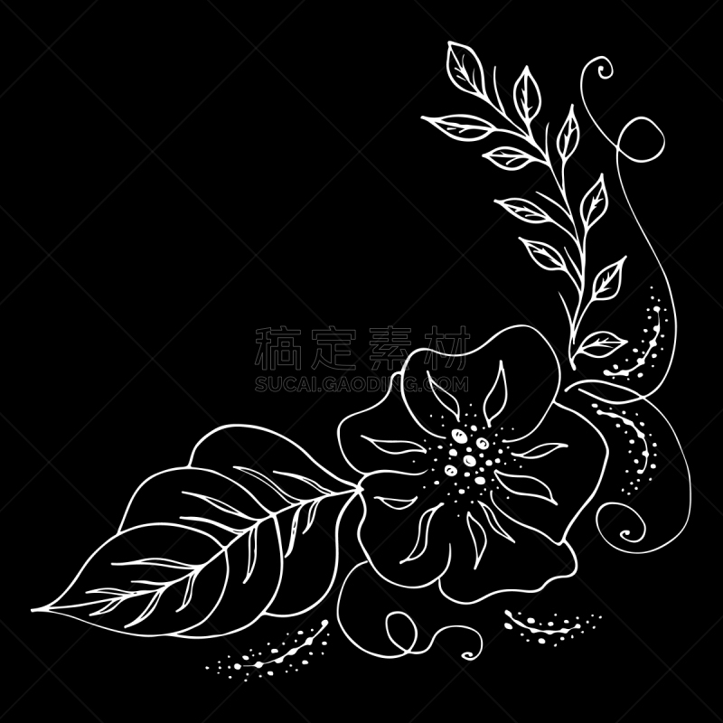 背景,轮廓,自然,兰花,矢量,手,抽象,雕刻图像,非凡的,花