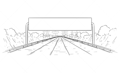 空的,公路,绘画插图,矢量,标志,在活动中,商务,边框,交通箭头标志,多车道公路
