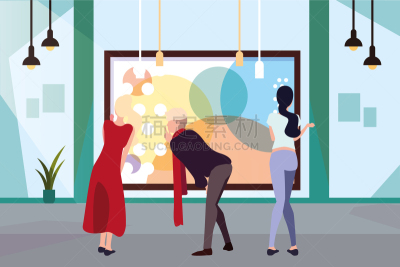 人群,现代,画廊,事件,光学设备,女人,艺术品,旅行者,相伴,站