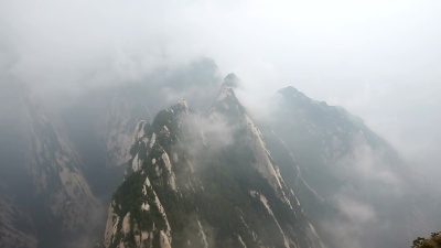 陕西华山道教山景观，中国，亚洲道教山