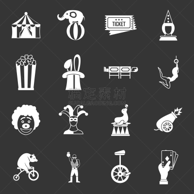 马戏团,可爱的,象,爆米花,帐篷,兔子,矢量,收集