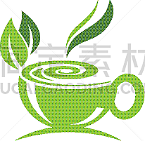 品牌名称,茶杯,模板,茶叶,插画,白色,绿色,式样,卷着的,早晨