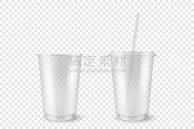 空的,关闭的,模板,塑胶,一次性杯子,果汁,矢量,透明,分离着色,包装
