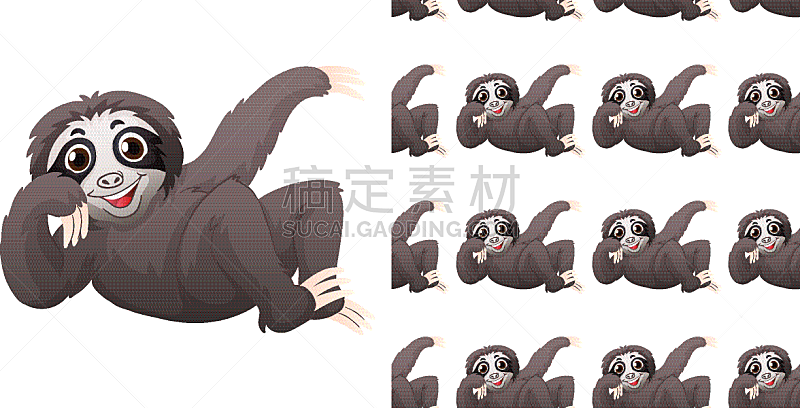 seamless background design with cute sloth