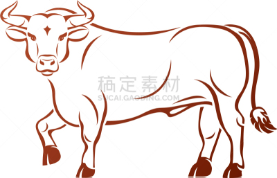 动物,公牛,过去,华贵,古董,有角的,复古