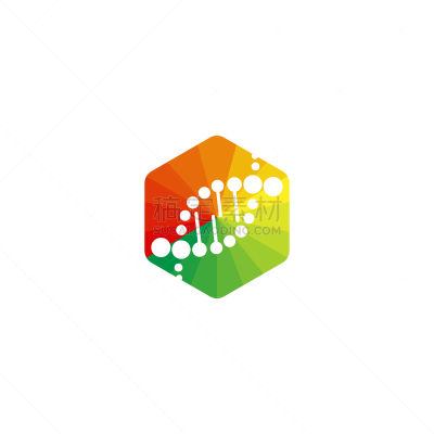 dna logo helix and hexagon icon
