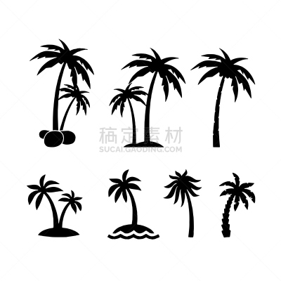 计算机图标,鸡尾酒,白色背景,棕榈树,气候,复叶,环境,椰子,植物,夏天