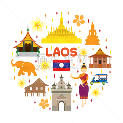 标签,老挝,一见钟情,旅行的人,国内著名景点,传统,人,房屋,象