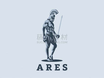 矛,神,罗马战神,希腊,古董,白色,分离着色,盔甲服,复古