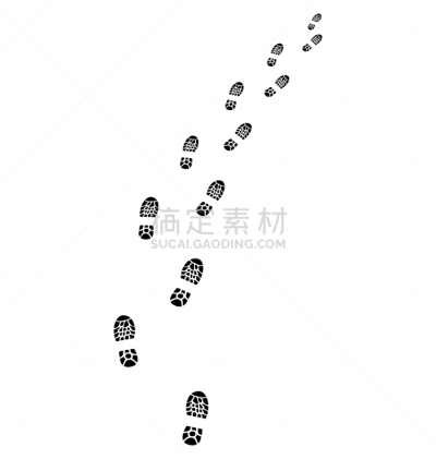 小路,鞋子,脚印,黑色,概念,图像,矢量,抽象,分离着色,剪影