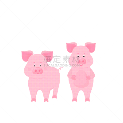 可爱的,猪,动物,卡通,幽默,农业,传统,春节,坐,站