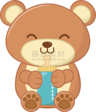 泰迪熊,瓶子,拿着,饮料,可爱的,父母,华贵,浪漫,喂养,坐