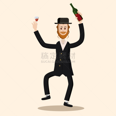 舞蹈,男人,犹太教,动画片,幽默,可爱的,传统,家庭,东正教