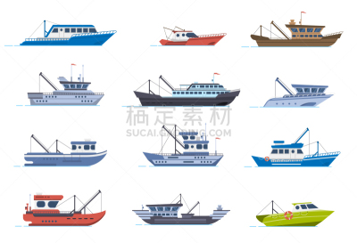 海洋,船,绘画插图,钓鱼,商务,工业,渔夫,钓鱼