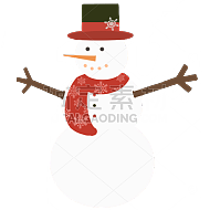 圣诞节卡通风插画-雪人
