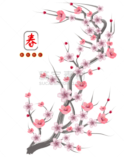月亮,春节,新年前夕,仅一朵花,2025,传统,2020,信封,樱桃