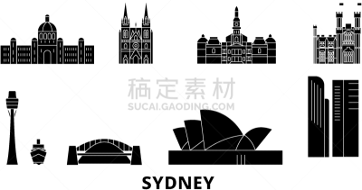 澳大利亚,悉尼,城市天际线,公寓,地形,曙暮光,黄昏,旅行,布置,日落
