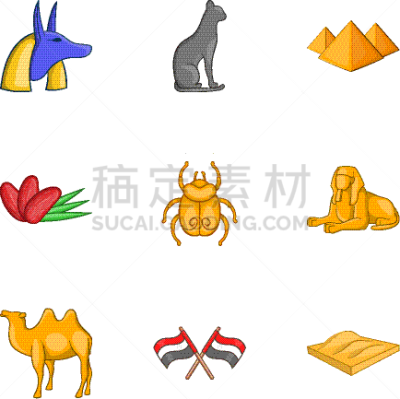古埃及文明,国际著名景点,分离着色,木乃伊化的,图像,猫,法老,布置,收集