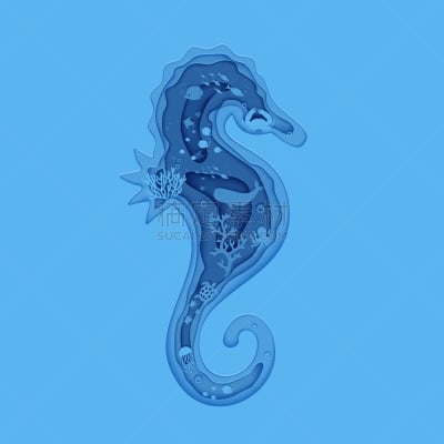 水下,鱼类,白昼,海马,矢量,波形,纸,海洋,水母,藻类
