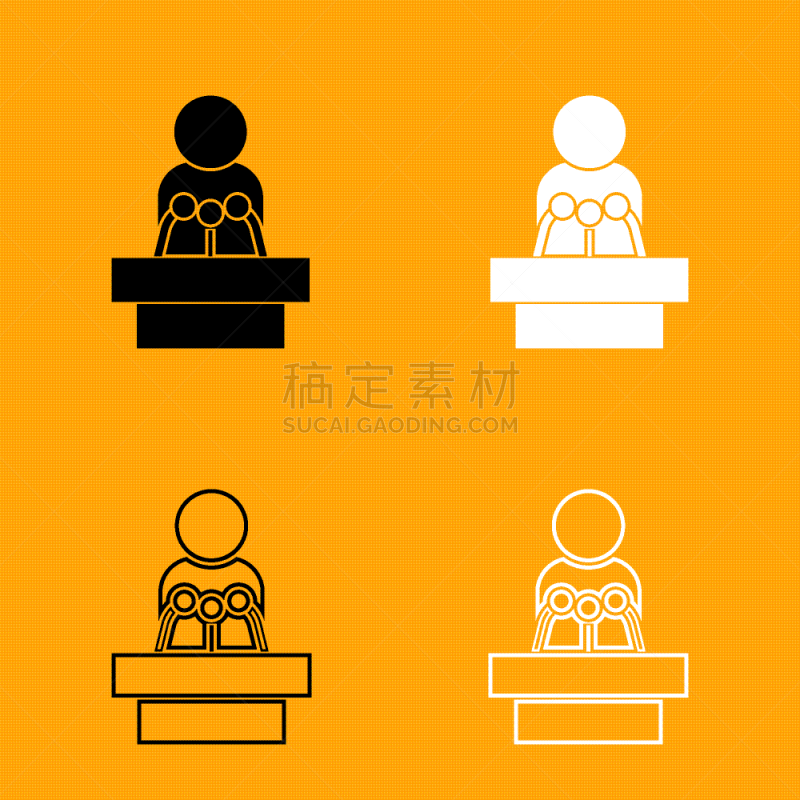 男人,指挥台,计算机图标,商务,男商人,发言人,概念,讨论,布置
