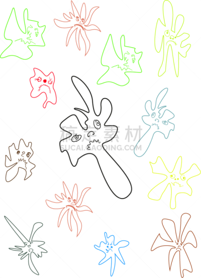 细菌,式样,讽刺漫画,剂量,平视角,擤鼻子,丑陋,有疣的,癌症,图像
