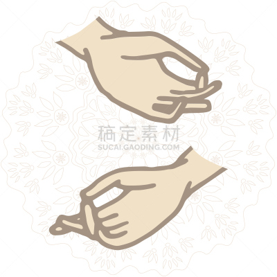 绘画插图,矢量,曼荼罗,动物手,背景,华丽的,边框,模板,人种
